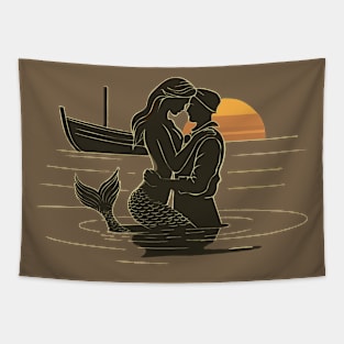 Mermaid and Sailor [Love's First Embrace] Tapestry