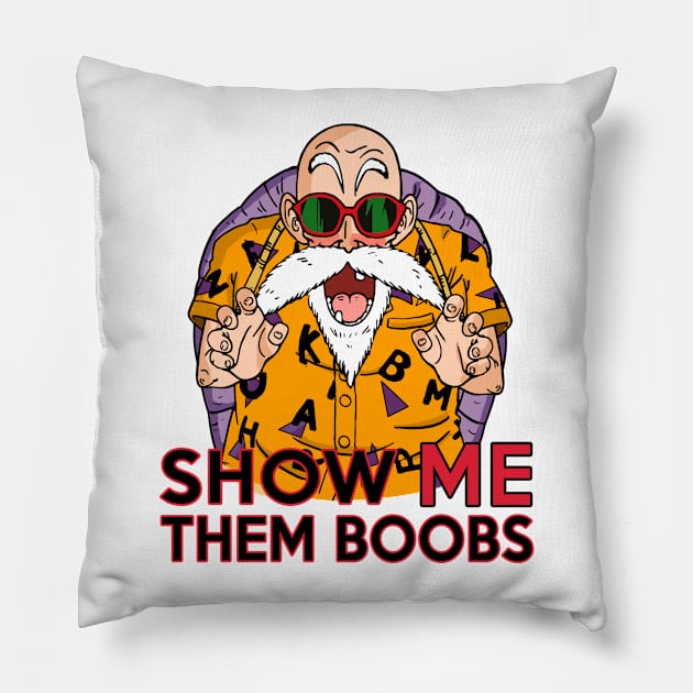 Master Roshi Pervert Pillow by VintageTeeShirt