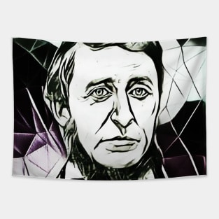 Henry David Thoreau Black and White Portrait | Henry David Thoreau Artwork 4 Tapestry