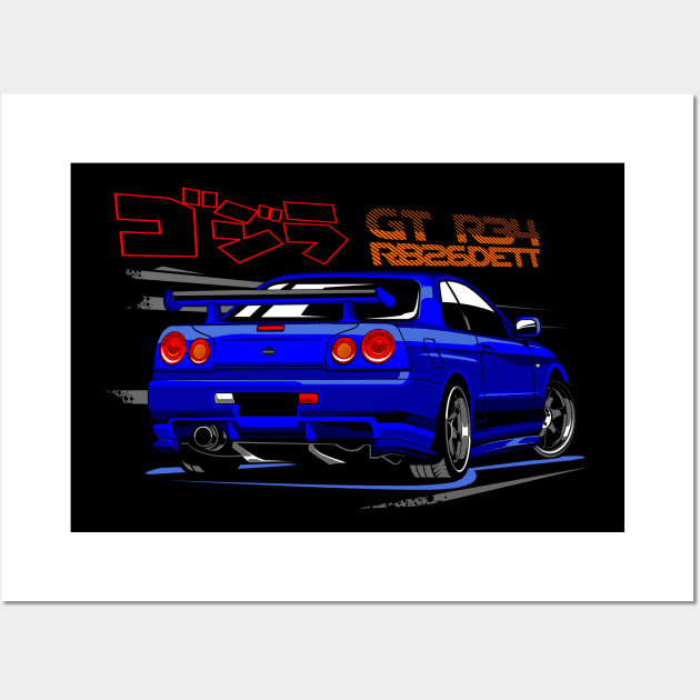 Premium Vector  Brian nissan skyline blue decal design sportswear