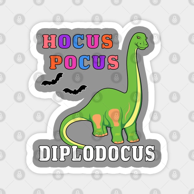 Hocus Pocus Diplodocus Prehistoric Dinosaur Spooky Bat. Magnet by Maxx Exchange