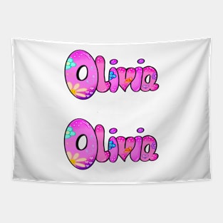 Olivia girls first name in pink pack of 2 personalised personalized customized name Olivia Tapestry