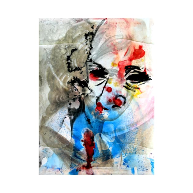 Abstract Ink Painting Portrait by Inogitna Designs