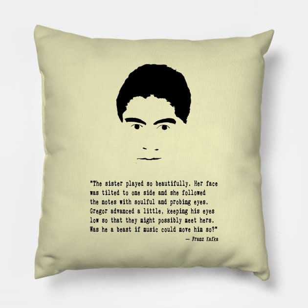 Franz Kafka Pillow by PoetandChef