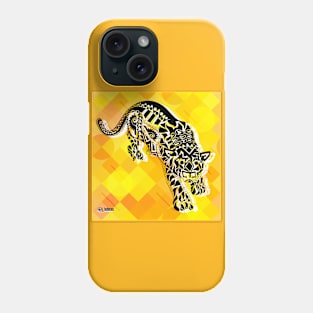 bright yellow floral tiger ecopop Phone Case