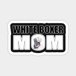 White Boxer Dog Mom Magnet