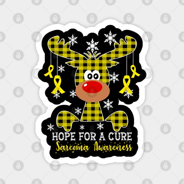 Reindeer Hope For A Cure Sarcoma  Awareness Christmas Magnet by HomerNewbergereq