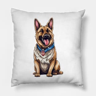 4th of July German Shepherd Pillow