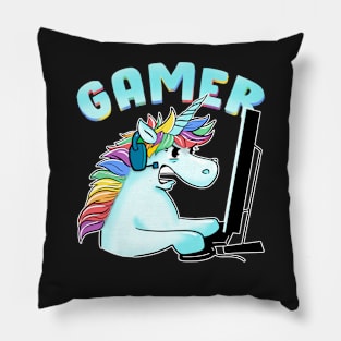 Unicorn Gamer Funny gamming Pillow