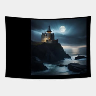 Castle at night Tapestry