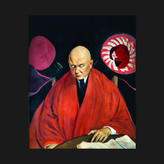 Aleister Crowley The Great Beast of Thelema  painted in the style of Austin Osman Spare by hclara23