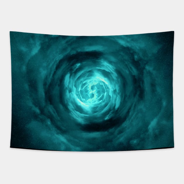 Turquoise Wormhole in Space Tapestry by The Black Panther