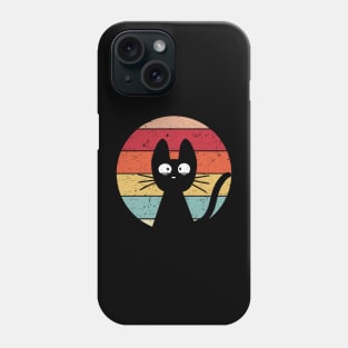 Retro Black Cat Lover Vintage Style Cats Cute Kitty Gift Phone Case