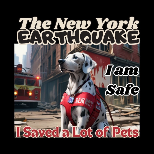 I am safe: A Dalmatian in NYC's earthquake, I saved a lot of pets, Ideal Gift, by benzshope
