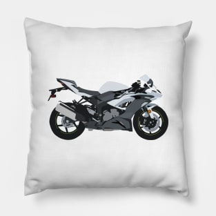 Motorcycle Kawasaki Ninja ZX-6R PEARL CRYSTAL WHITE Pillow