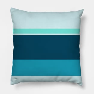 An unparagoned customization of Ice, Tiffany Blue, Blue-Green and Midnight Green (Eagle Green) stripes. Pillow