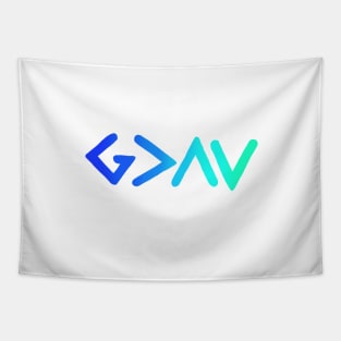 God is Greater Blue Ombre Tapestry