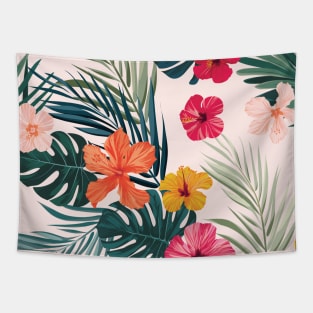 Pastels Hibiscus Floral Flowers Tapestry