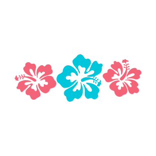 Hibiscus Flowers In Mauve And Teal T-Shirt