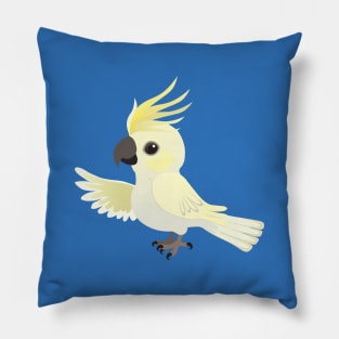 Cute Sulphur crested cockatoo Pillow