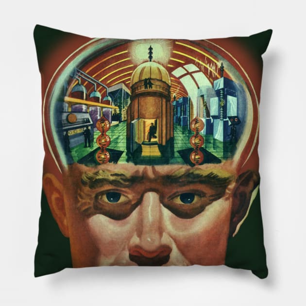 Vintage Science Fiction Pillow by MasterpieceCafe