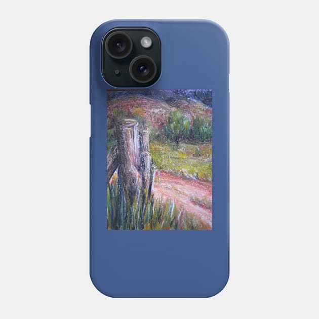 Fence Post in Flinders Ranges Phone Case by Heatherian