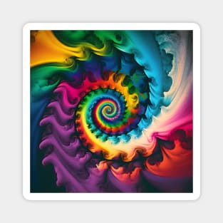 Colorful Tie Dye Spiral Magnet