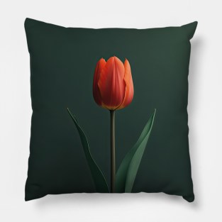 Vibrant Tulip Blooms - Nature's Elegance in Art Pillow