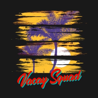 Retro Vacay Squad Aloha Beaches Palm Trees Summer Vacation T-Shirt