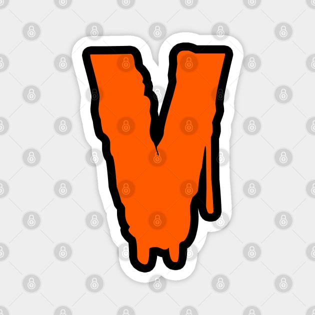 Letter V (orange) Magnet by CateBee8