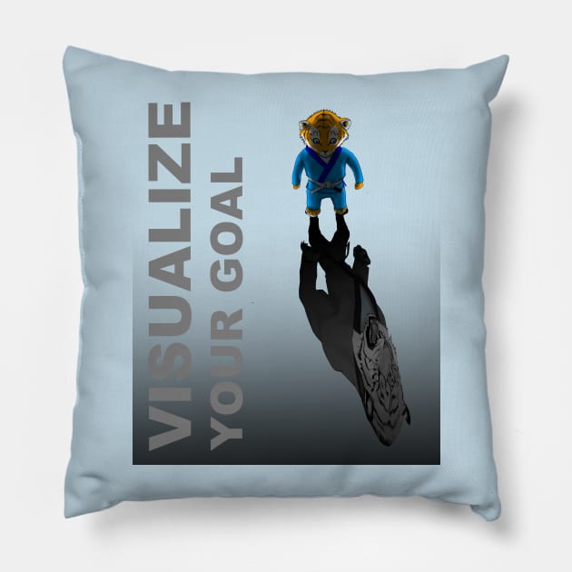 Visualize your goal martial arts inspiration shirt Pillow by eokakoart