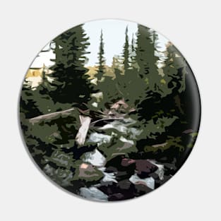 Abstract Forest Stream Pin