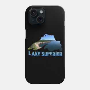 Lake Superior Outline and North Shore in Minnesota Phone Case