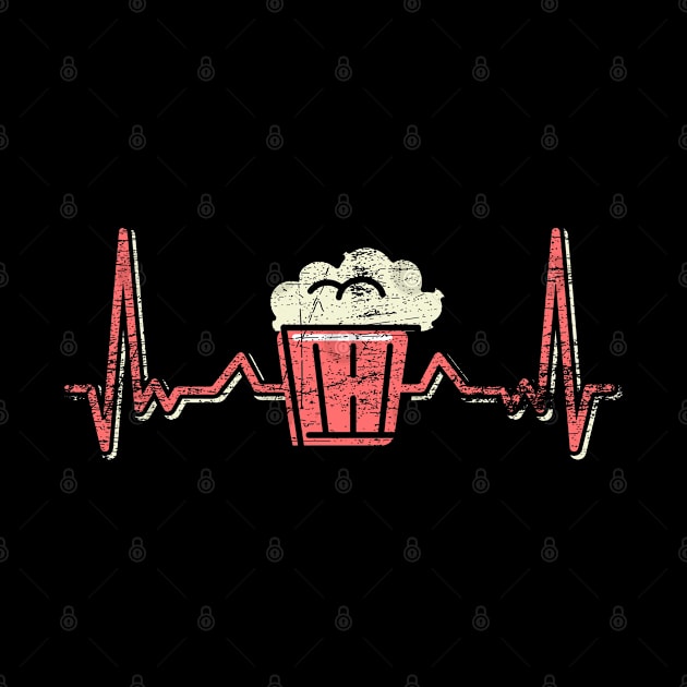 Popcorn Heartbeat Retro Watching Movies by ShirtsShirtsndmoreShirts