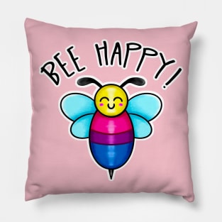 Kawaii LGBT Bee Happy Bisexual Pride Flag Pillow