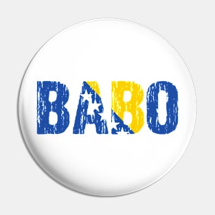 Babo Bosnian Dad Father Bosnia Flag Distressed Pin