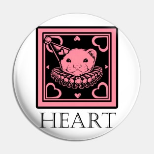 Love Ferret In Pink - Heart Quote - Black Outlined Version Pin