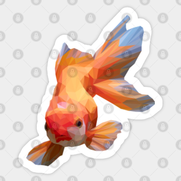 Beautiful Golden Fish Lowpoly Art Illustration Fish Sticker