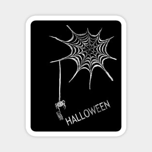 Silver Spider Happy Halloween Magnet