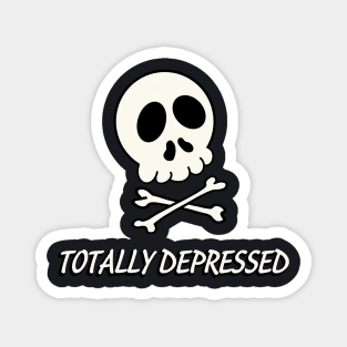 Totally Depressed Rockabilly Skull Magnet