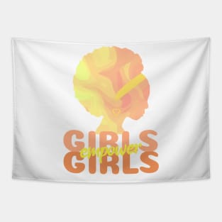 GIRL Empowering Girls Orange Tapestry