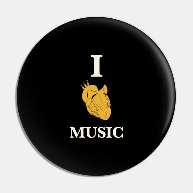 I Love Music Pin by GramophoneCafe