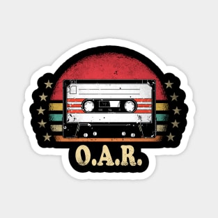 Retro Pattern O.A.R 80s 90s Birthday Style Music 70s Magnet