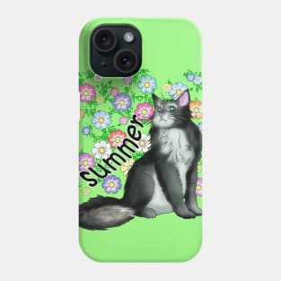 A black and white cat for Summer Phone Case