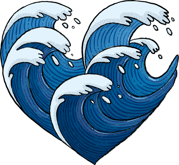 Waves Heart Kids T-Shirt by Tania Tania