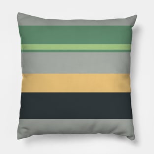 A world-class harmonization of Greyish, Onyx, Slate Green, Pale Olive Green and Sand stripes. Pillow