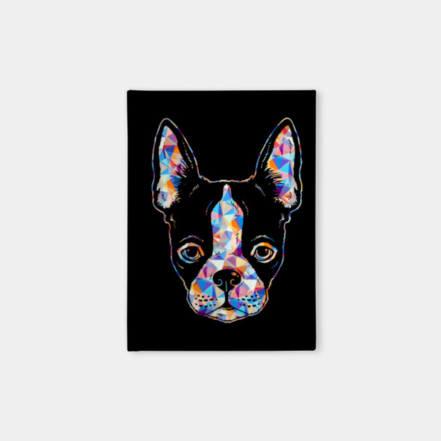 Diamond Painting Rainbow Colored Boston Terrier Face Boston