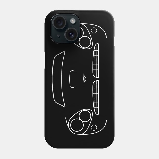 Jensen C-V8 1960s classic British GT car white outline graphic Phone Case by soitwouldseem