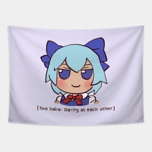 I draw cirno fumo plush but we are all baka / funny touhou meme Tapestry