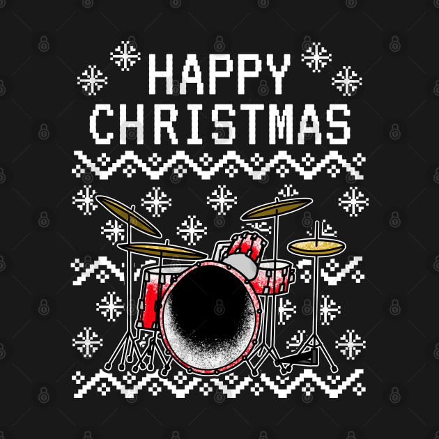 Drummer Ugly Christmas Musician Drum Teacher by doodlerob